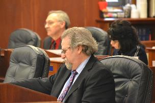 Rep David Guttenberg preparing for a long night of budget amendments on the House Floor