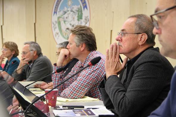 Rep. Josephson and other members of the House and Senate Resources Committees listen during yesterday?s meeting
