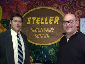 Rep. Josephson with Steller Principal and childhood friend Reed Whitmore