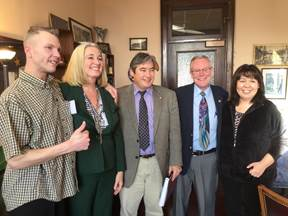 The Juneau legislative delegation meets with representatives of Family Voice, a group which advocates on behalf of individuals and families affected by Fetal Alcohol Spectrum Disorder.