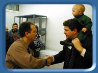 Rep. Croft and his son Burke greet guests