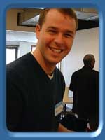 He is happy about something - the food maybe?