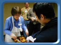 Rep. Gretchen Guess serving at the chow line.