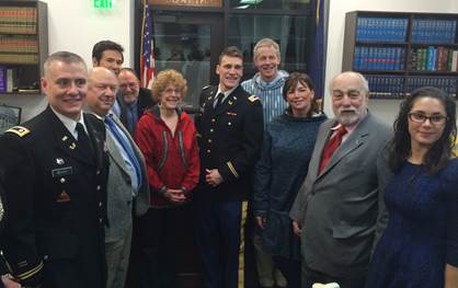Members of the House Judiciary Committee and members of the National Guard after passing HB 126 out of the committee.