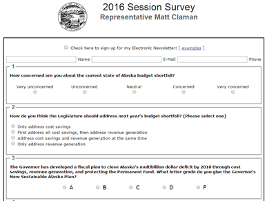 Access our Constituent Survey online, here. 