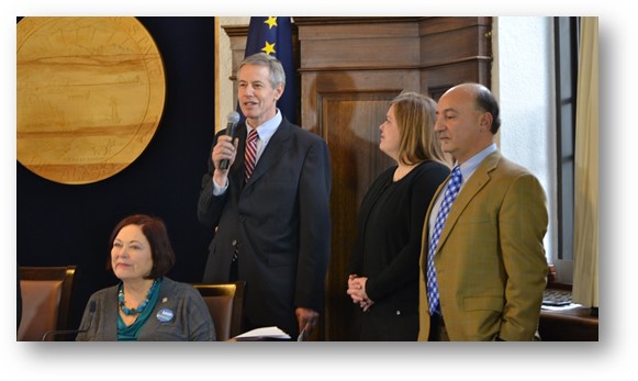 Rep. Claman remembering Rep. Gruenberg on Tuesday at the Legislature’s remembrance ceremony.