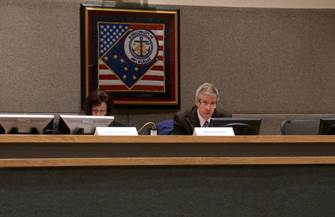 Rep. Claman listens to public testimony at the Anchorage Caucus Public Hearing last Saturday.