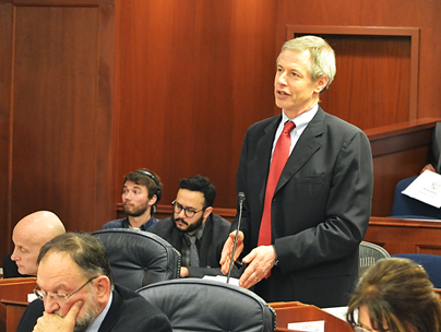 Rep. Claman offers an amendment to eliminate funding for state mega-projects.