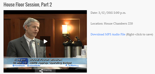 You can watch the entire Operating Budget debate here