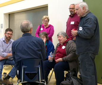 A group of neighbors and Rep. Claman discuss the budget and other legislative happenings!