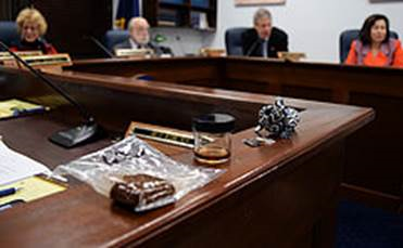 Rep. Claman and the Judiciary Committee in marijuana “show and tell” day with the Juneau Police Department 
