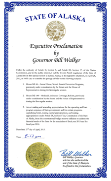 The Executive Proclamation issued by Governor Walker calling the Legislature into Special Session