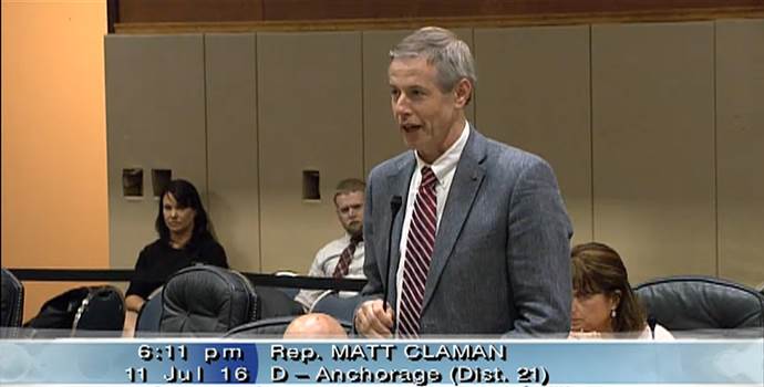 Rep. Claman speaking on the House Floor.