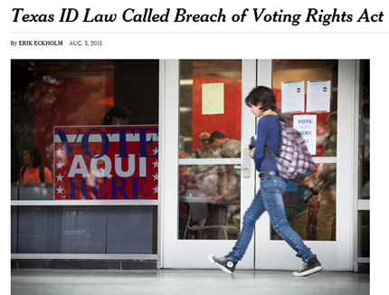 This week marked the 50th anniversary of the Voting Rights Act. The right to vote is one of our greatest rights.