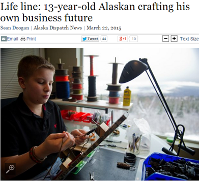 Grayson Davey, pictured above for his entrepreneurial skills, earned two gold medals at the National Junior Olympic Trapshooting Championships last week!
