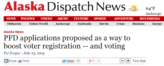 Ballot initiative aims to increase the number of registered voters in Alaska by tying PFD applications to voter registration.