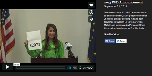 Shania Sommer, a seventh-grader from Palmer Junior Middle School, announced the exact amount of the check. 