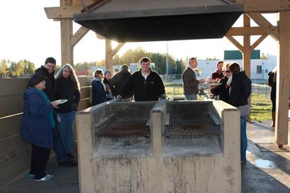 Community members at Sisterhood Park for the Turnagain Community Council picnic. Thanks to Jonathan for working the grill!