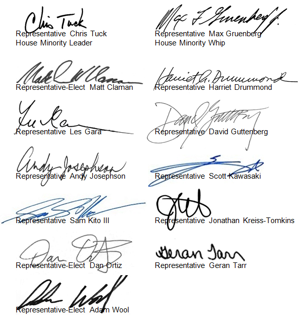Caucus member signatures