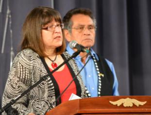 Rep. Drummond speaking about public education at the Tlingit-Haida Central Council Native Issues Forum