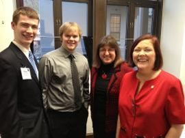 Harriet and Sen. Gardner meeting with students from Wrangell