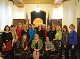 Senator Murkowski stopped by the Capitol, giving us an opportunity to take a picture with all of the women in office this yearthe most in Alaskas history!
