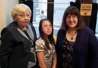 Rozann Kimpton and her great-granddaughter came to discuss funding for Fetal Alcohol Spectrum Disorders.