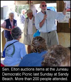 Sen. Elton as auctioneer