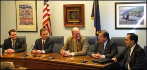 Senators Ellis, Stevens, Wilken, Hoffman and Olson at the April 15th Press Conference