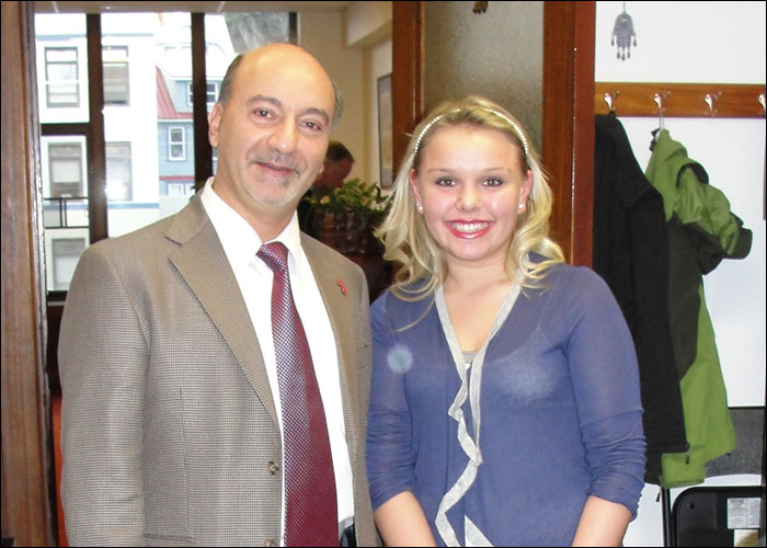 Rep. Gara with former foster youth Sarah Redmon