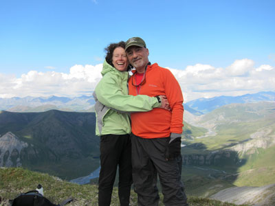 Kelly and Les on a mountaintop