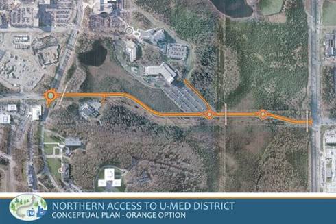 The ?orange route? has been selected for the Northern Access Road project