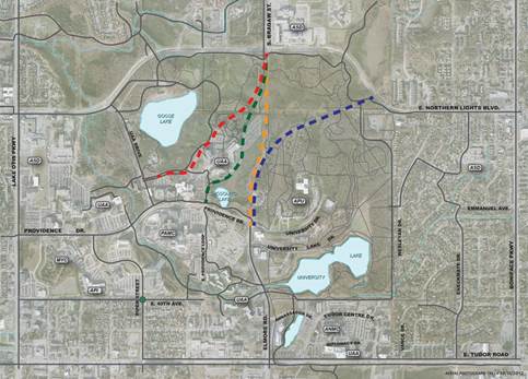 map of various routes