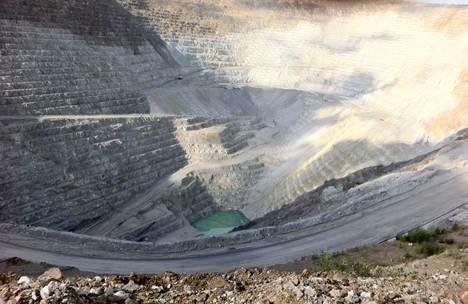 The expansive open pit at the Fort Knox Mine