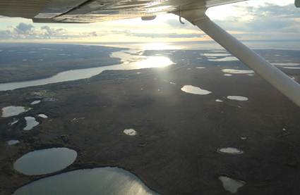 An aerial view of the Bristol Bay Region