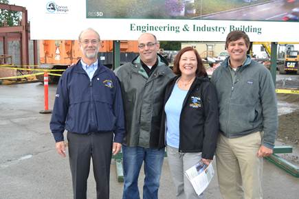 Senators French, Gardner, and Wielechowski and Rep. Josephson at the groundbreaking for the new UAA Engineering Building