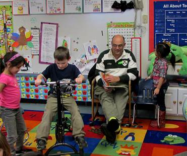 I spent the day in a kindergarten class and a fifth grade class at Tudor Elementary School
