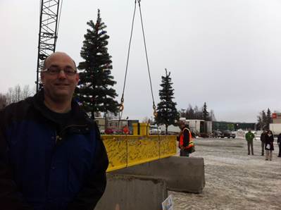 Attending the topping out event at the new UAA Engineering Building