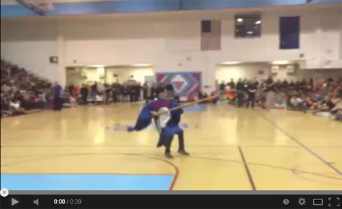 Basically, when the Spirit Stick gets pointed at the freshman, sophomore, junior or senior sections, those 500 students cheer their heads off.Fun.Here's a bad video I took on my IPhone.