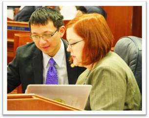 On house floor with Rep. Gardner