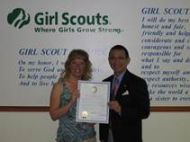Farthest North Girl Scout Council headquarters. I was pleased to present the Council with an award to commemorate the hundredth year of the Girl Scouts