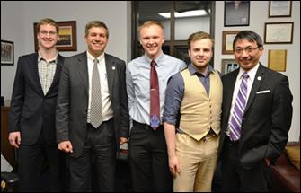 University of Alaska Fairbanks Student Senator Michael Mancill, Senator Bill Wielechowski, UAF Student Senator Colby Freel, UAF Student Senator Lachlan Gillispie and Myself.