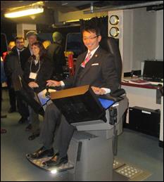 Rep. Kawasaki on the bridge of the RV Sikuliaq