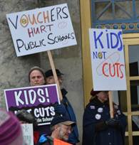 Signs at the Education Rally
