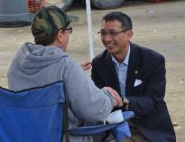 In discussion with constituent