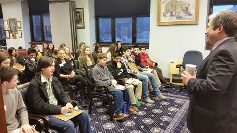 Chatting with 8th graders visiting the Capitol – great start to the week!