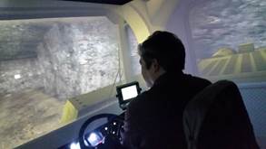 February 9, 2016: Took a tour of the UAS School of Career Education, including trying out the simulator in the Center for Mine Training. 
