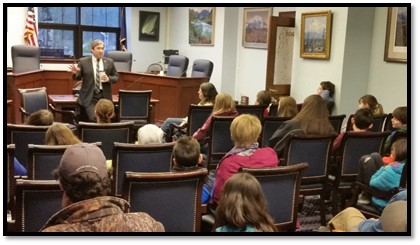 February 24, 2016: Delighted to meet students, teachers, and parents on a class visit from Haines. Especially enjoyed the smart, thoughtful questions posed. 