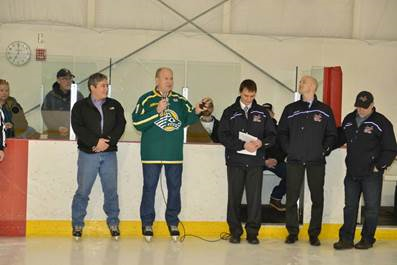 13 March: opening ceremonies for the Bantam III Hockey State Tournament. It was fun to lace up and join Governor Walker for a couple of loops around the rink.