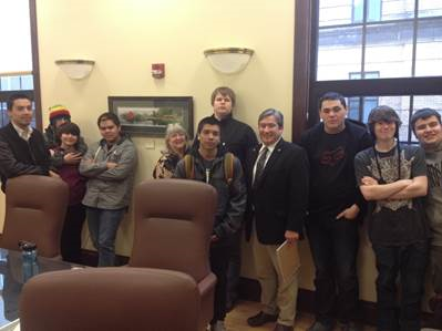 11 March: Thanks to the Yakoosge Daakahidi Alternative High School for visiting the Capitol. I enjoyed discussing the bills they’re tracking – Alaska’s future leaders ask great questions!